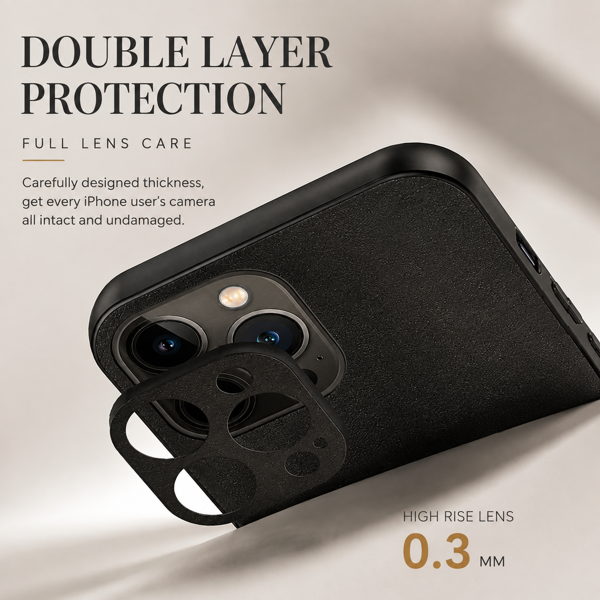 Premium iPhone Case MagSafe Compatible Genuine Leather Shockproof Protective Cover with Camera Lens Protection, Magnetic Ring and Slim Design
