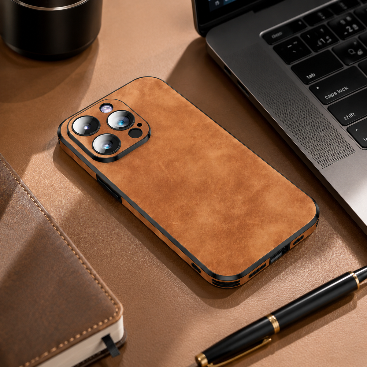 Premium iPhone Case MagSafe Compatible Genuine Leather Shockproof Protective Cover with Camera Lens Protection Slim Lightweight Design