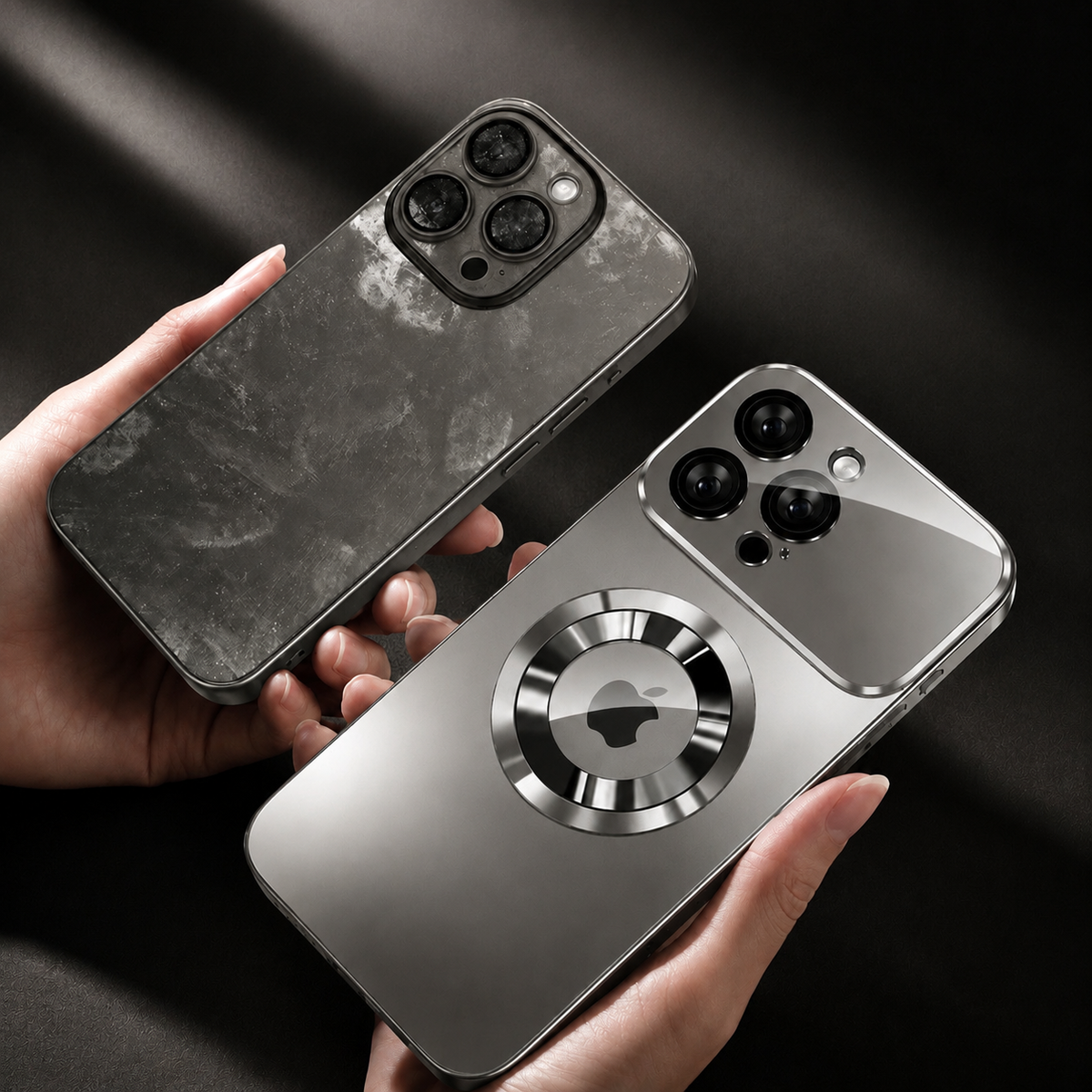 Premium iPhone Case MagSafe Compatible Glass Panel Shockproof Camera Lens Protection Anti Fingerprint Clear Slim Protective Cover Full Coverage Design