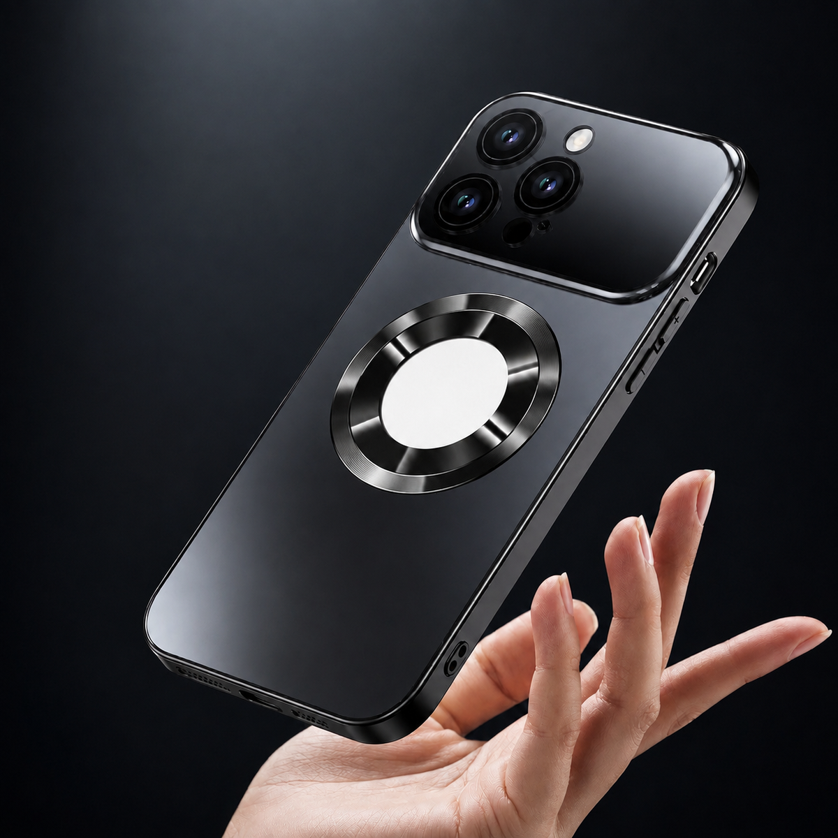 Premium iPhone Case MagSafe Compatible Glass Panel Shockproof Camera Lens Protection Anti Fingerprint Clear Slim Protective Cover Full Coverage Design