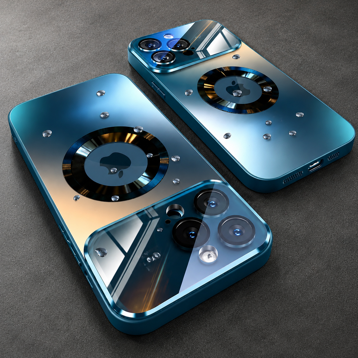 Premium iPhone Case MagSafe Compatible Glass Panel Shockproof Camera Lens Protection Anti Fingerprint Clear Slim Protective Cover Full Coverage Design