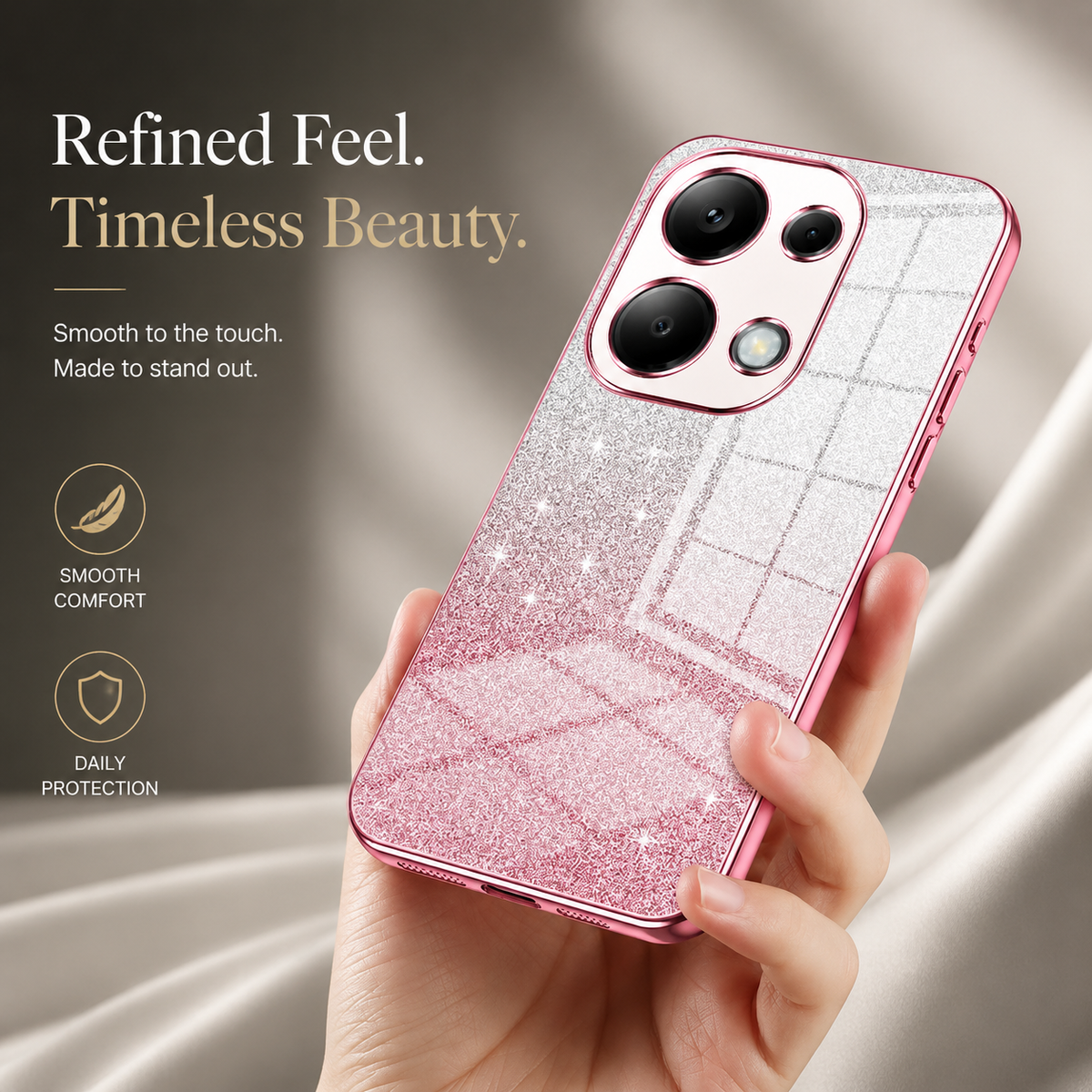 Premium iPhone Case MagSafe Compatible Glitter TPU Shockproof Protective Cover Camera Lens Protection Slim Lightweight Design Anti Scratch Anti Fingerprint