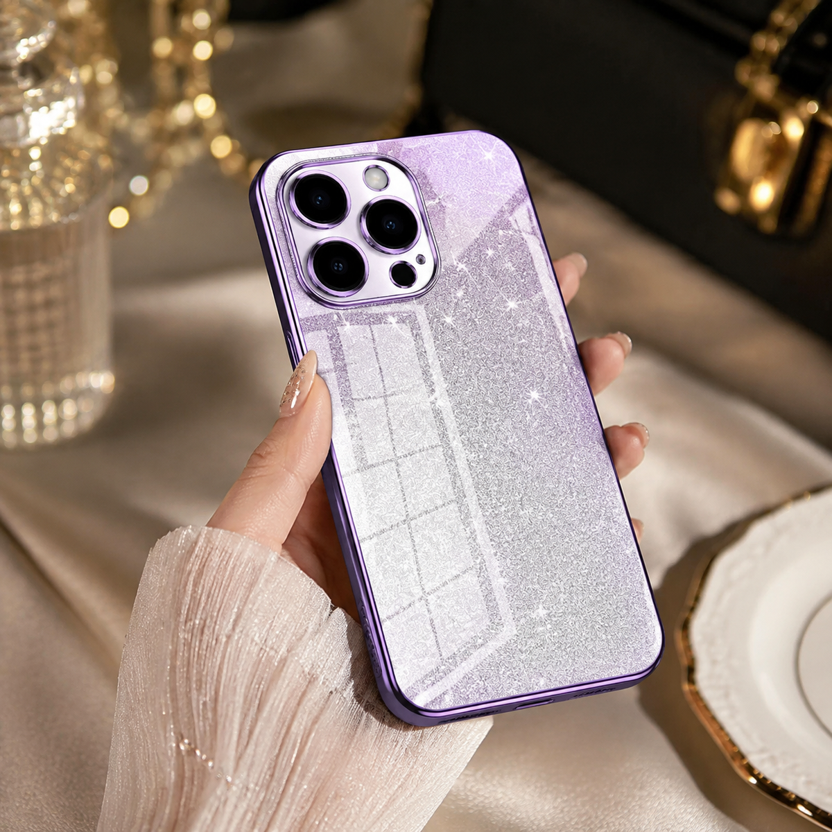 Premium iPhone Case MagSafe Compatible Glitter TPU Shockproof Protective Cover Camera Lens Protection Slim Lightweight Design Anti Scratch Anti Fingerprint
