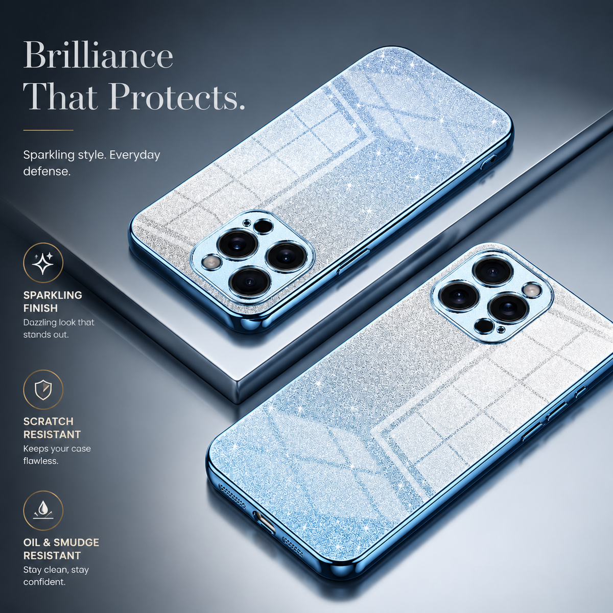 Premium iPhone Case MagSafe Compatible Glitter TPU Shockproof Protective Cover Camera Lens Protection Slim Lightweight Design Anti Scratch Anti Fingerprint