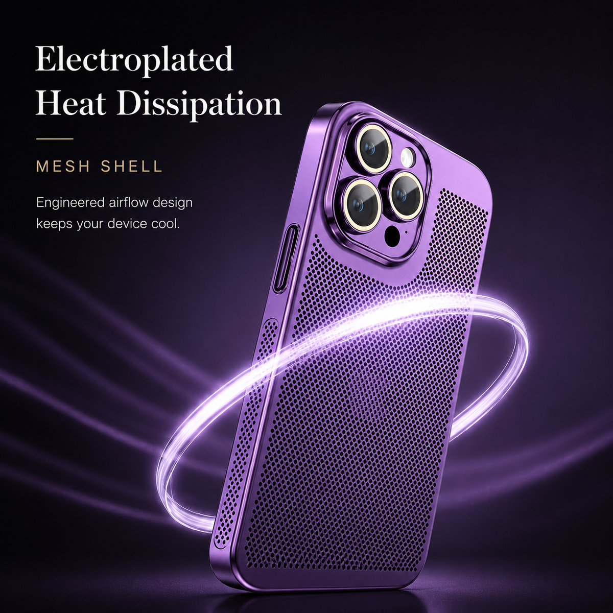 Premium iPhone Case MagSafe Compatible Honeycomb Texture Shockproof Protective Case Thermal Dissipation Camera Lens Protection Slim Lightweight Design