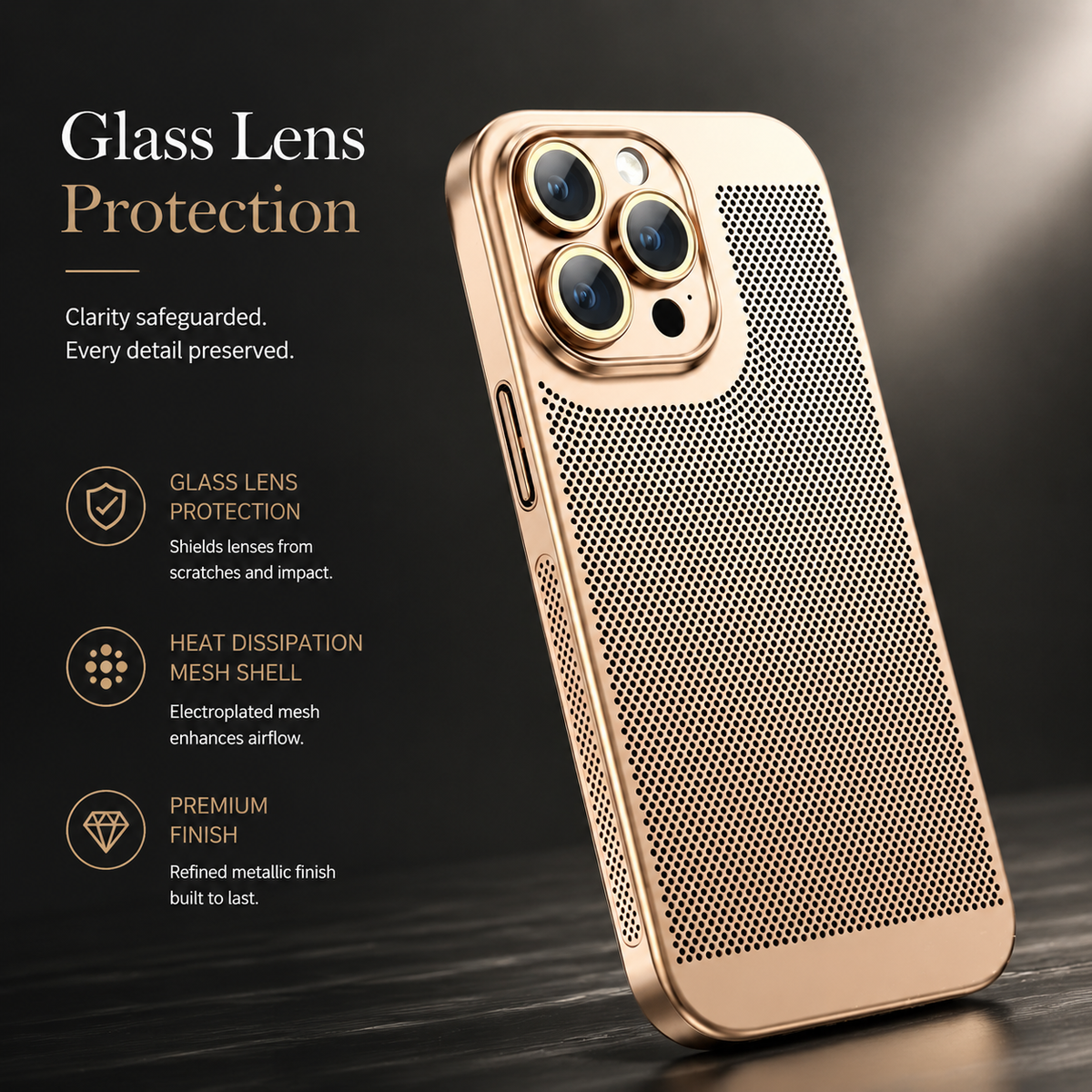 Premium iPhone Case MagSafe Compatible Honeycomb Texture Shockproof Protective Case Thermal Dissipation Camera Lens Protection Slim Lightweight Design