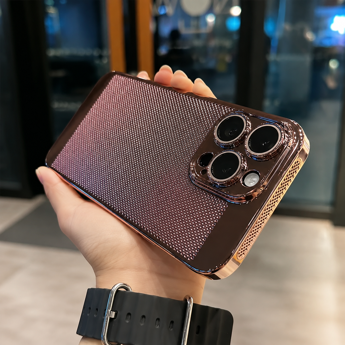 Premium iPhone Case MagSafe Compatible Honeycomb Texture Shockproof Protective Case Thermal Dissipation Camera Lens Protection Slim Lightweight Design