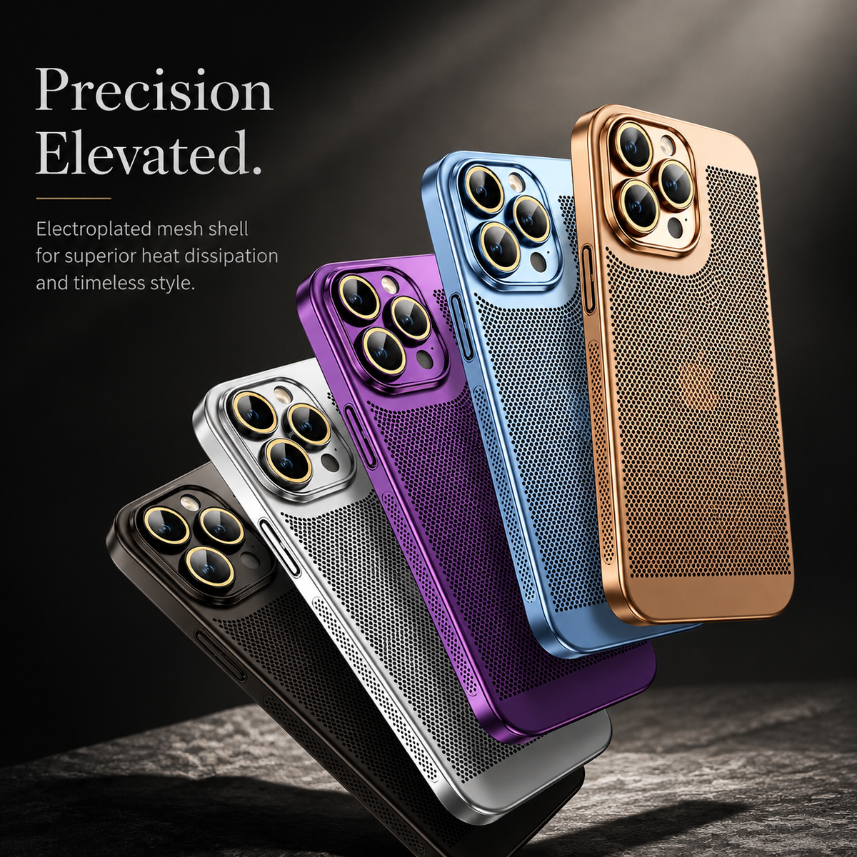 Premium iPhone Case MagSafe Compatible Honeycomb Texture Shockproof Protective Case Thermal Dissipation Camera Lens Protection Slim Lightweight Design