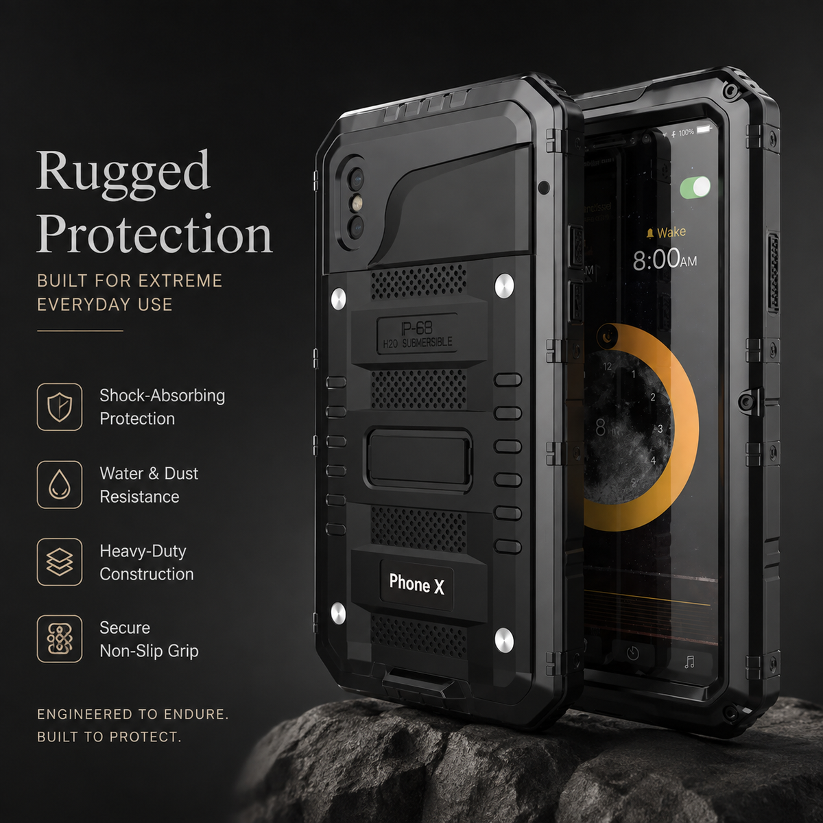 Premium iPhone Case MagSafe Compatible IP68 Waterproof Aluminum Armor Shockproof Full Body Protective Cover Camera Lens Guard Rugged Magnetic Design