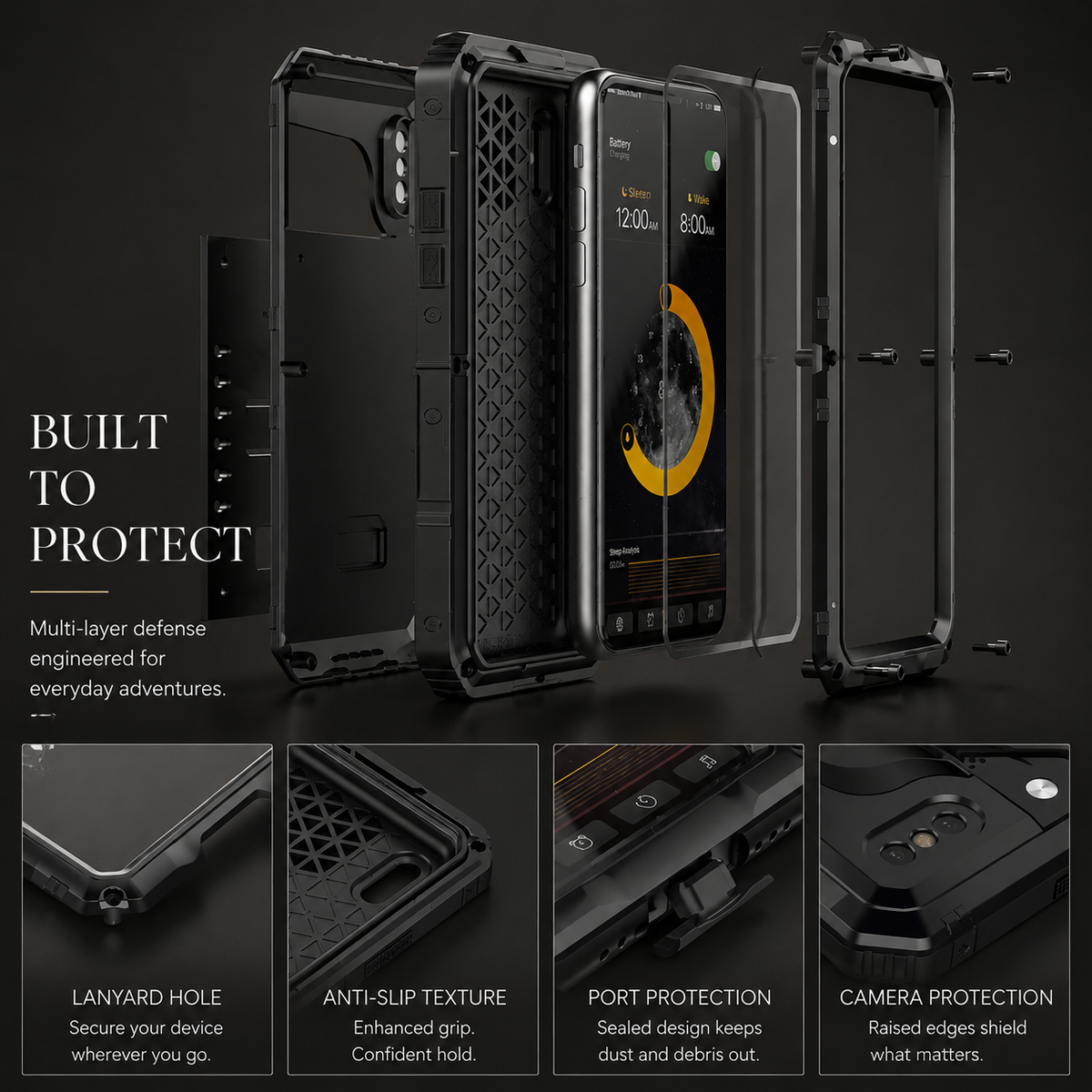 Premium iPhone Case MagSafe Compatible IP68 Waterproof Aluminum Armor Shockproof Full Body Protective Cover Camera Lens Guard Rugged Magnetic Design