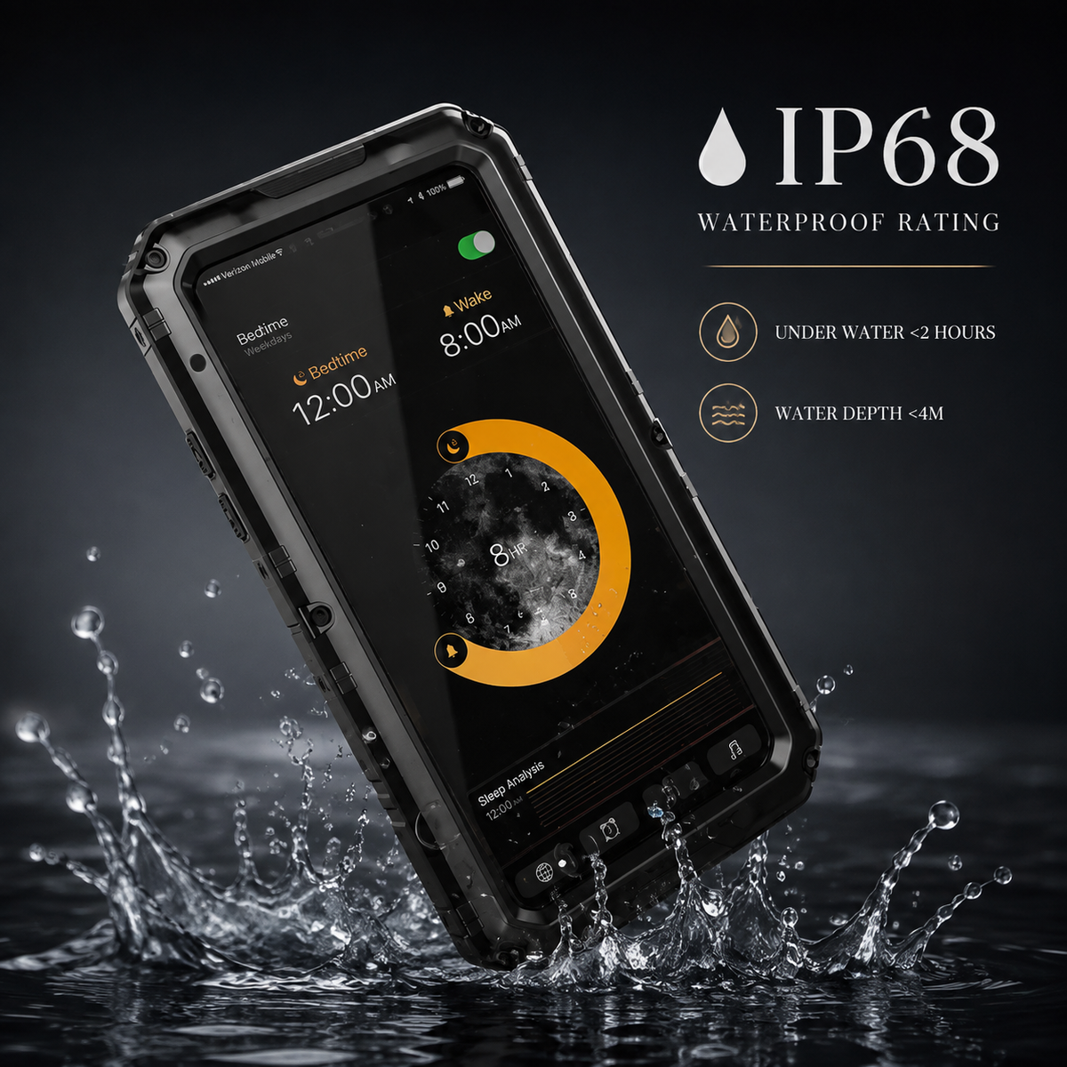 Premium iPhone Case MagSafe Compatible IP68 Waterproof Aluminum Armor Shockproof Full Body Protective Cover Camera Lens Guard Rugged Magnetic Design