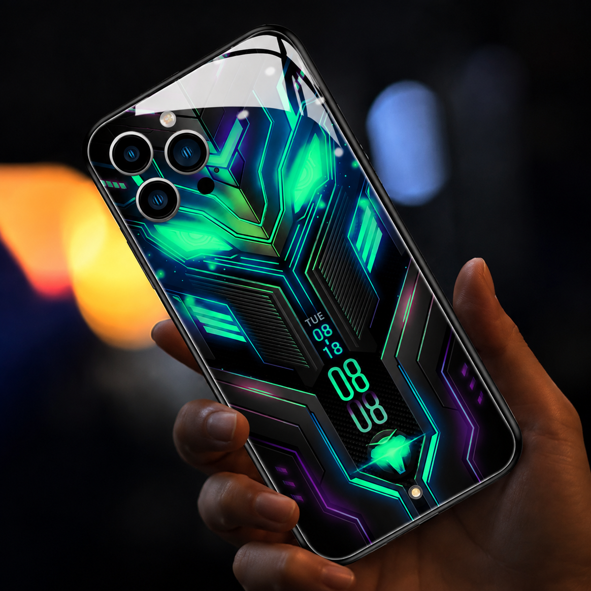 Premium iPhone Case MagSafe Compatible LED Notification Light Shockproof Mecha Cover with Camera Lens Protection Ultra-Thin Lightweight Design