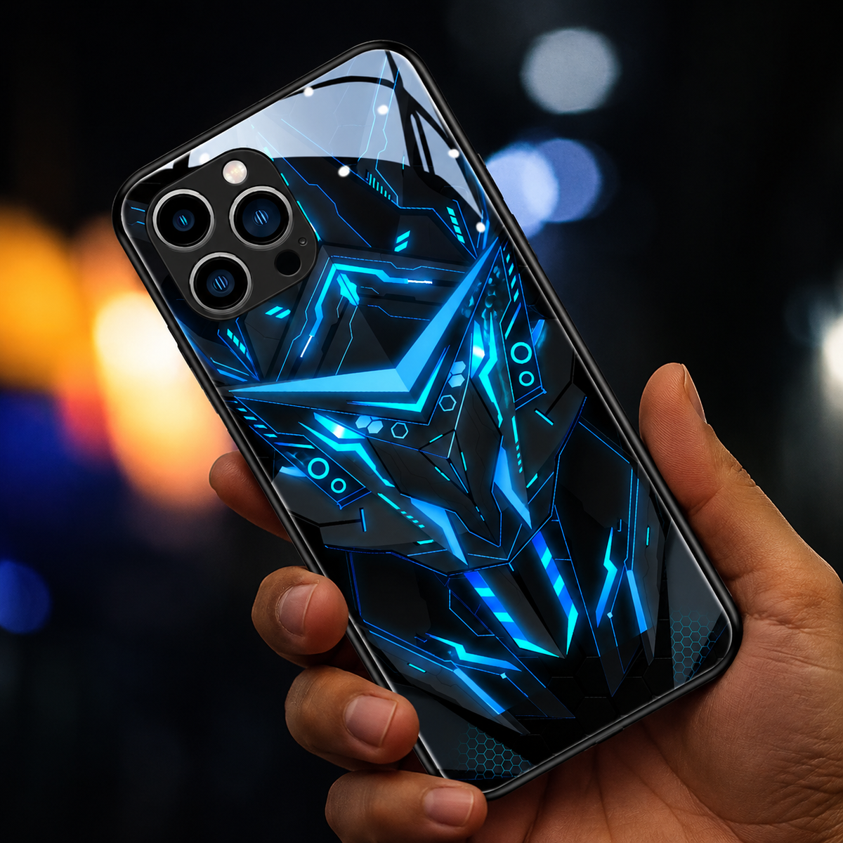 Premium iPhone Case MagSafe Compatible LED Notification Light Shockproof Mecha Cover with Camera Lens Protection Ultra-Thin Lightweight Design