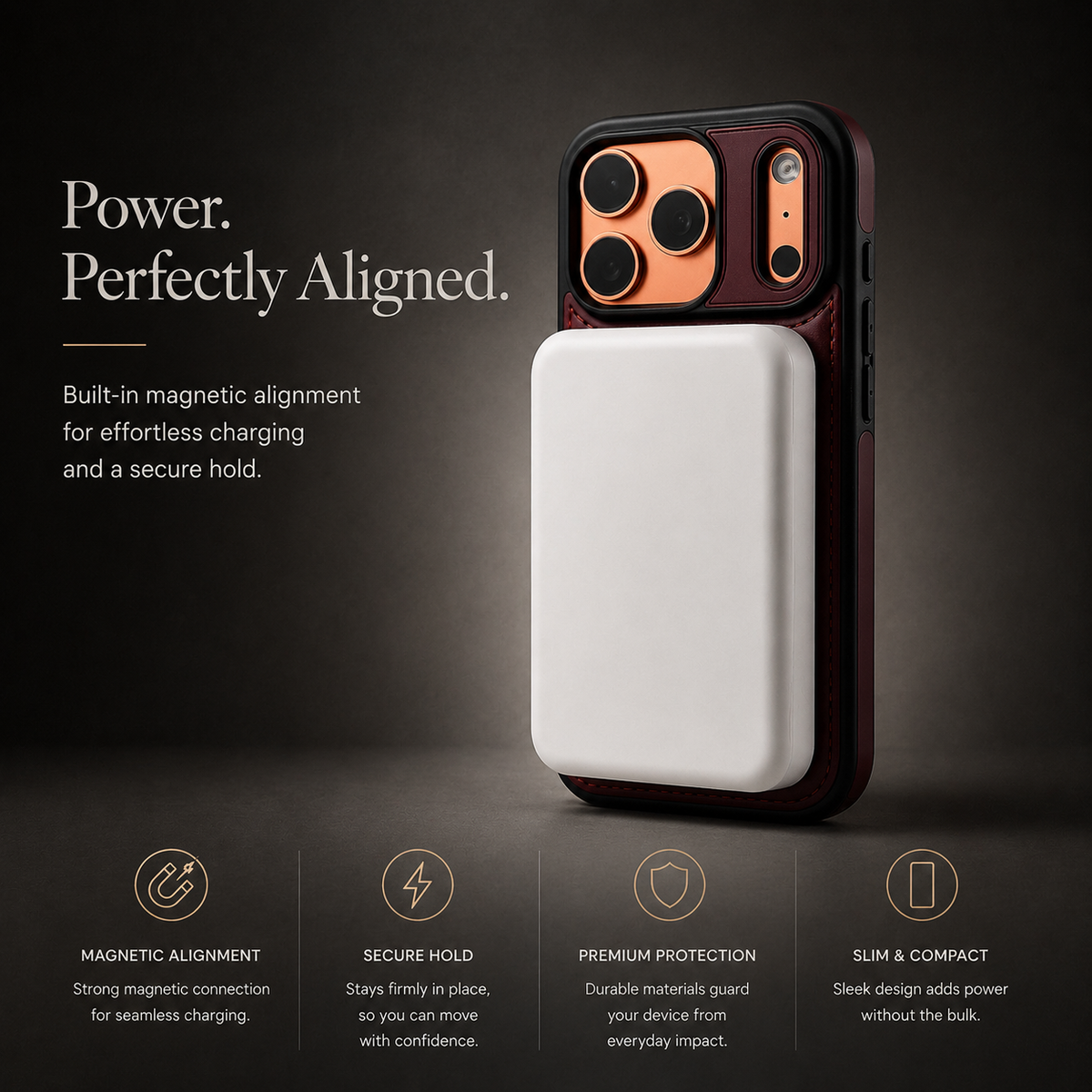 Premium iPhone Case MagSafe Compatible Leather Kickstand Shockproof Protective Cover Slim Business Retro Full Coverage Invisible Stand