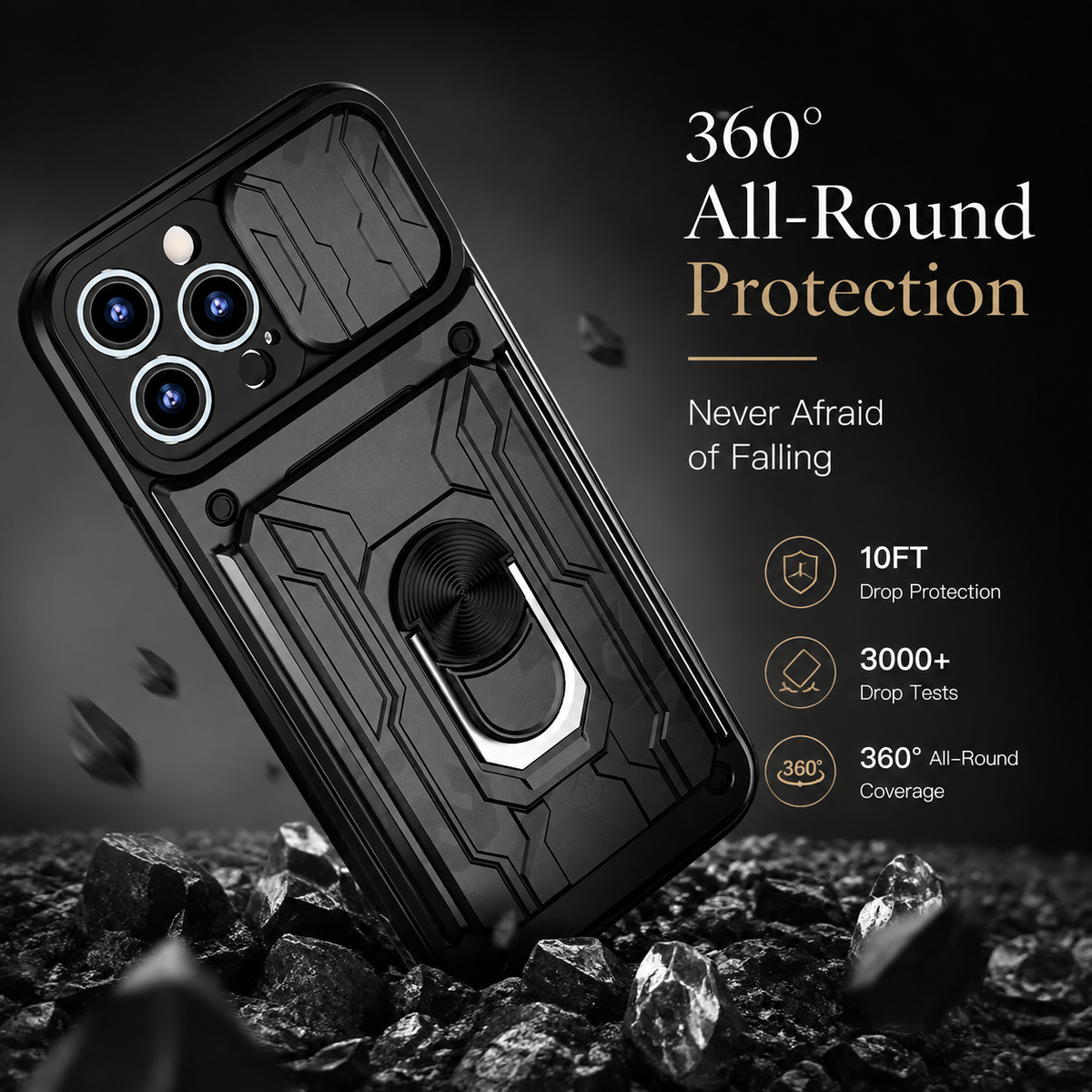Premium iPhone Case MagSafe Compatible Liquid Silicone Card Holder Ring Stand Shockproof Camera Guard Protective Cover Slim Wireless Charging Design