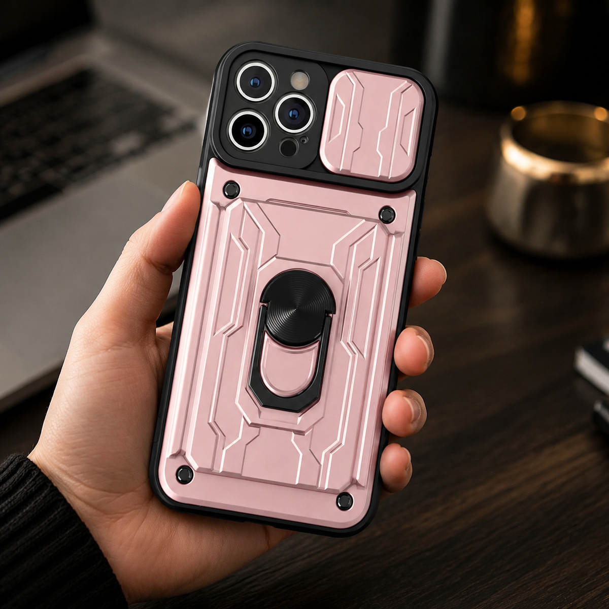 Premium iPhone Case MagSafe Compatible Liquid Silicone Card Holder Ring Stand Shockproof Camera Guard Protective Cover Slim Wireless Charging Design