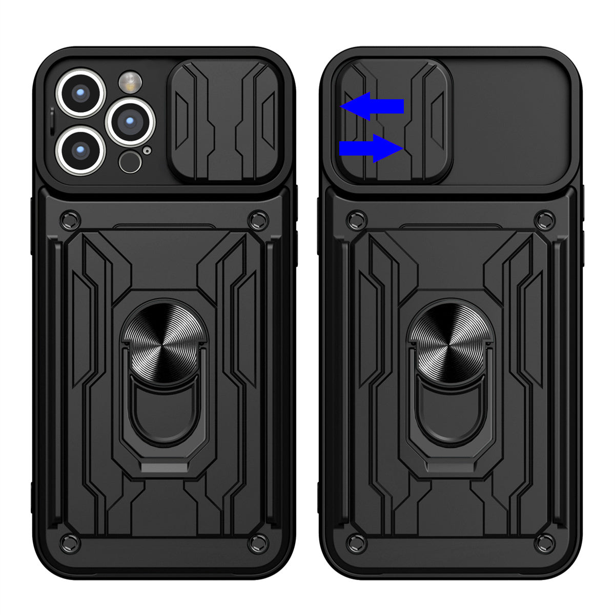 Premium iPhone Case MagSafe Compatible Liquid Silicone Card Holder Ring Stand Shockproof Camera Guard Protective Cover Slim Wireless Charging Design