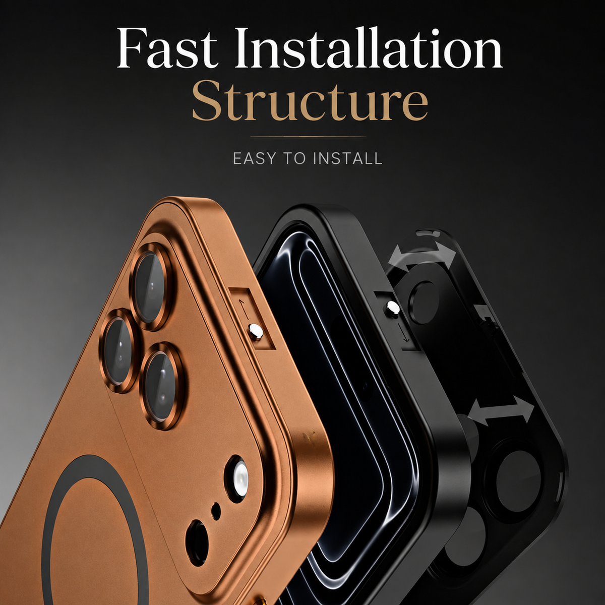 Premium iPhone Case MagSafe Compatible Magnetic Aluminum Frame PC Back Shockproof Protective Cover Camera Lens Guard Anti Scratch Slim Full Protection