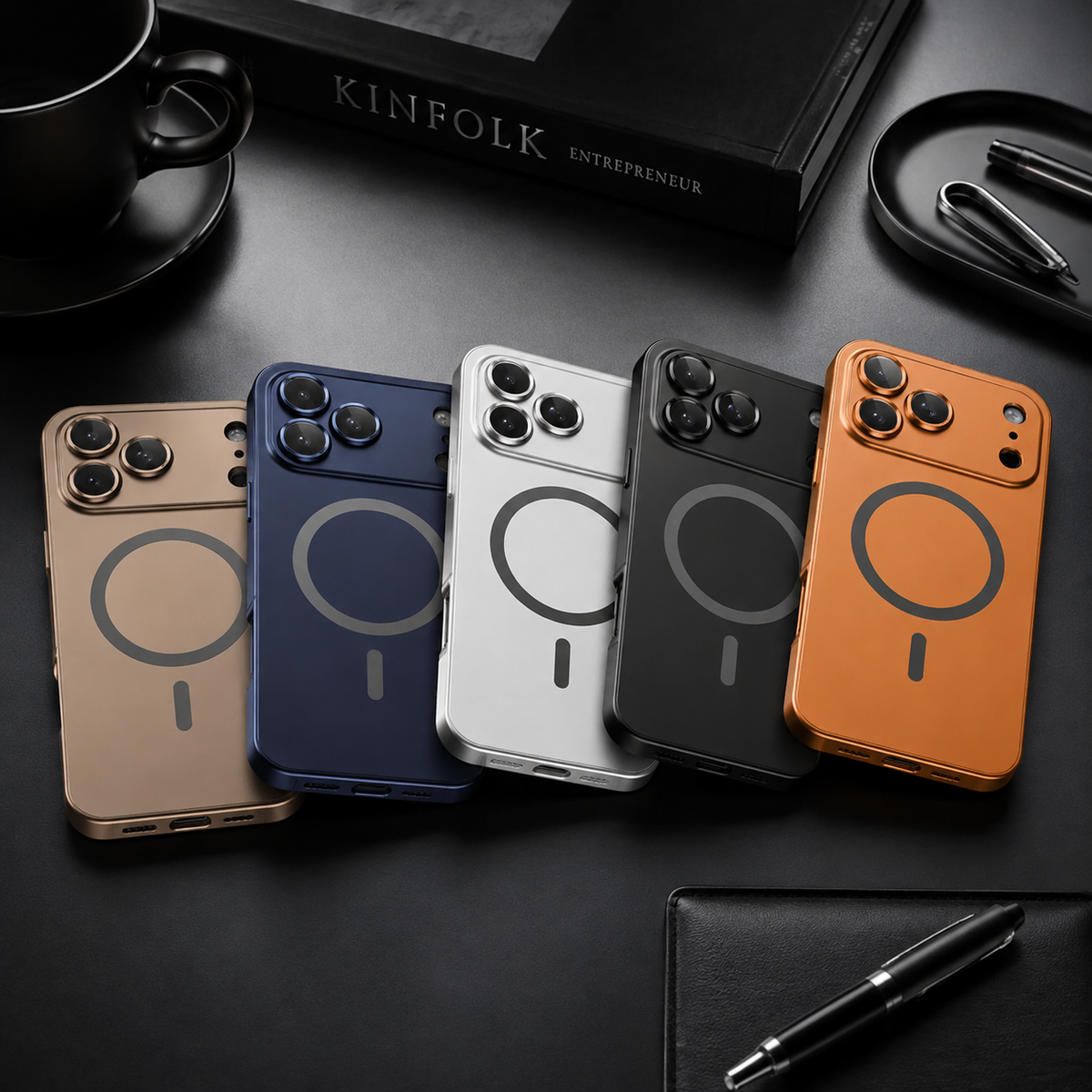 Premium iPhone Case MagSafe Compatible Magnetic Aluminum Frame PC Back Shockproof Protective Cover Camera Lens Guard Anti Scratch Slim Full Protection