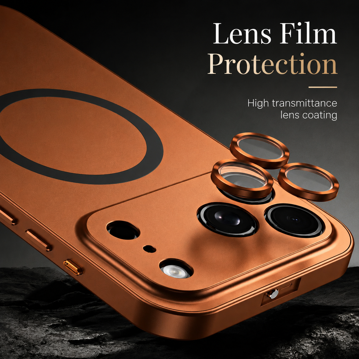 Premium iPhone Case MagSafe Compatible Magnetic Aluminum Frame PC Back Shockproof Protective Cover Camera Lens Guard Anti Scratch Slim Full Protection