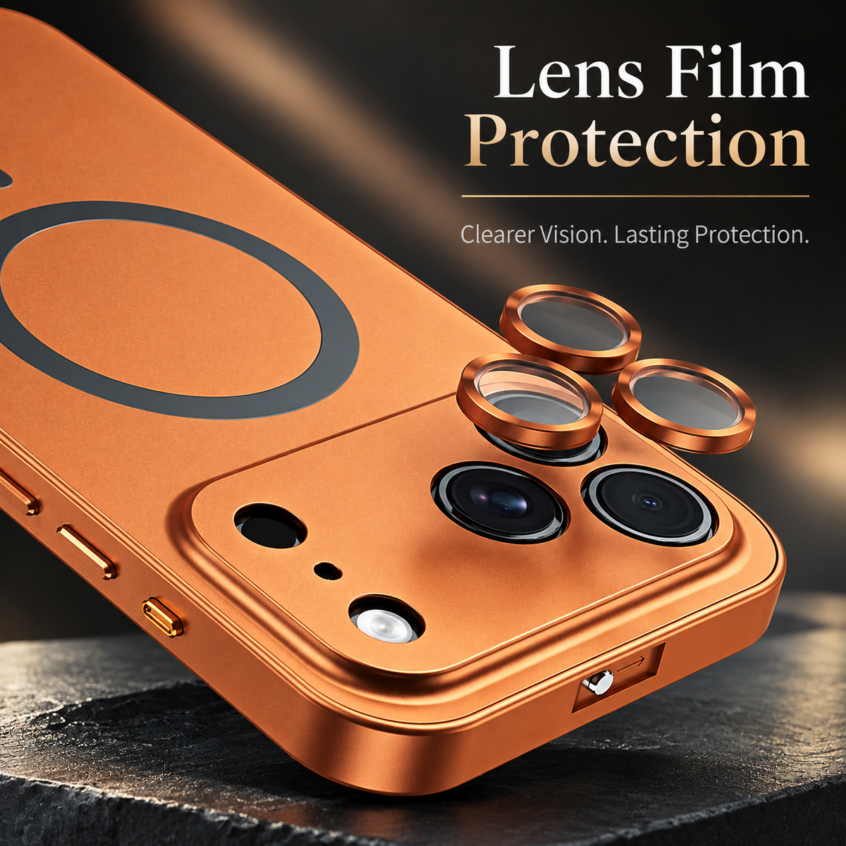 Premium iPhone Case MagSafe Compatible Magnetic Aluminum Frame PC Back Shockproof Protective Cover Camera Lens Guard Anti Scratch Slim Full Protection