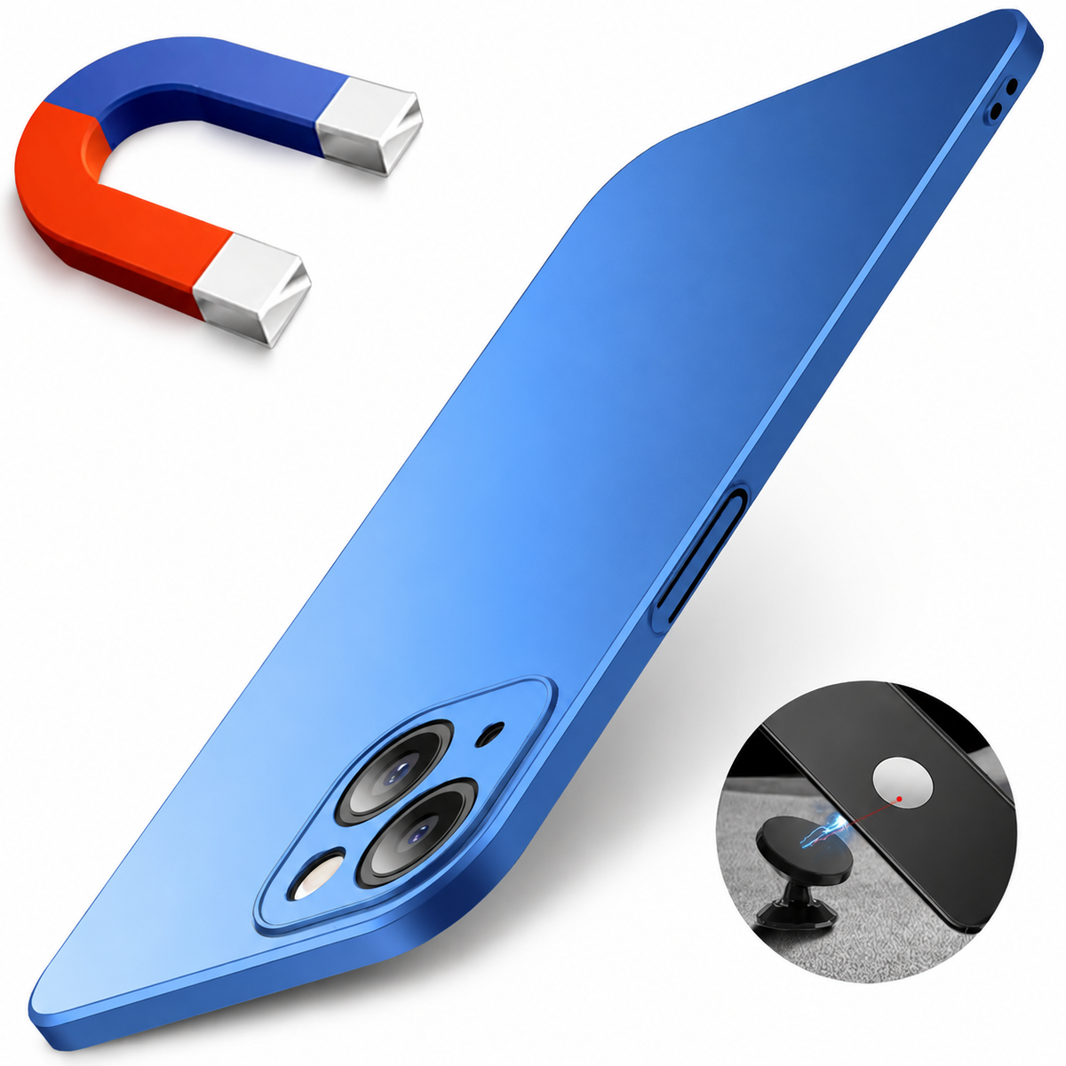 Premium iPhone Case MagSafe Compatible Magnetic Car Mount Matte Shockproof Protective Cover Ultra Thin Slim Design for Everyday Protection