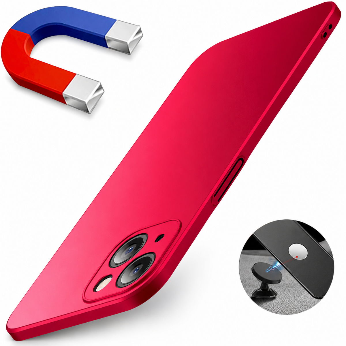 Premium iPhone Case MagSafe Compatible Magnetic Car Mount Matte Shockproof Protective Cover Ultra Thin Slim Design for Everyday Protection