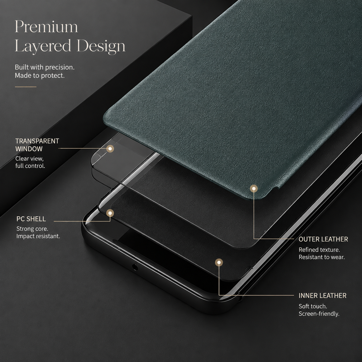 Premium iPhone Case MagSafe Compatible Magnetic Flip Wallet Cover PU Leather Card Holder Kickstand Shockproof Protection Camera Lens Guard Slim Design