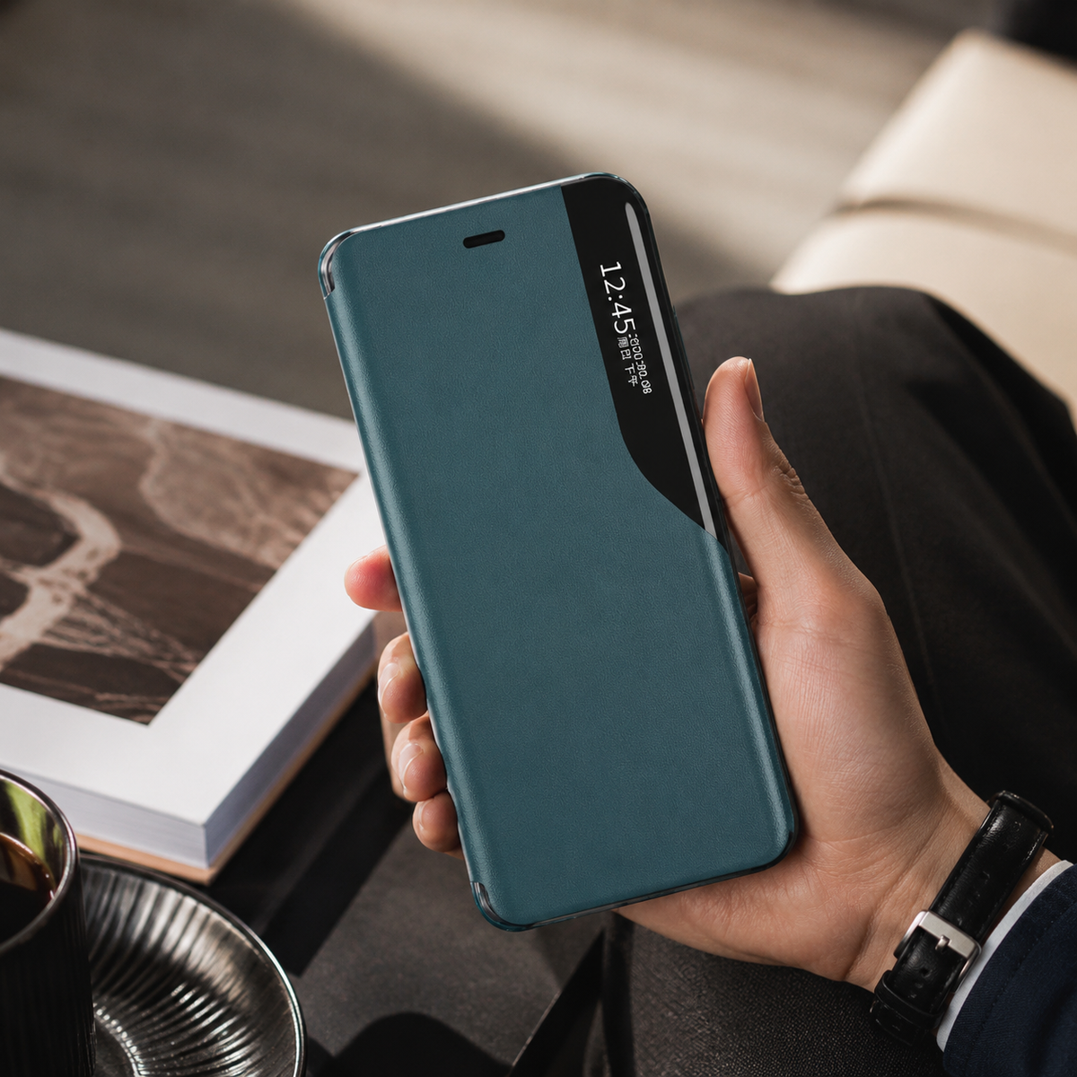 Premium iPhone Case MagSafe Compatible Magnetic Flip Wallet Cover PU Leather Card Holder Kickstand Shockproof Protection Camera Lens Guard Slim Design