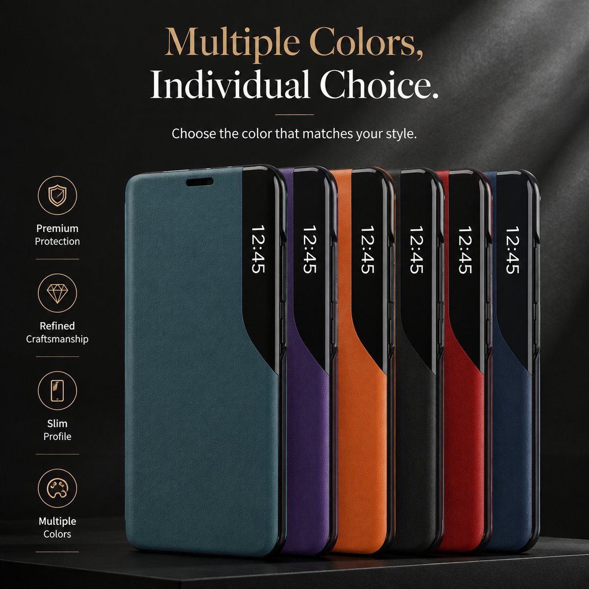 Premium iPhone Case MagSafe Compatible Magnetic Flip Wallet Cover PU Leather Card Holder Kickstand Shockproof Protection Camera Lens Guard Slim Design