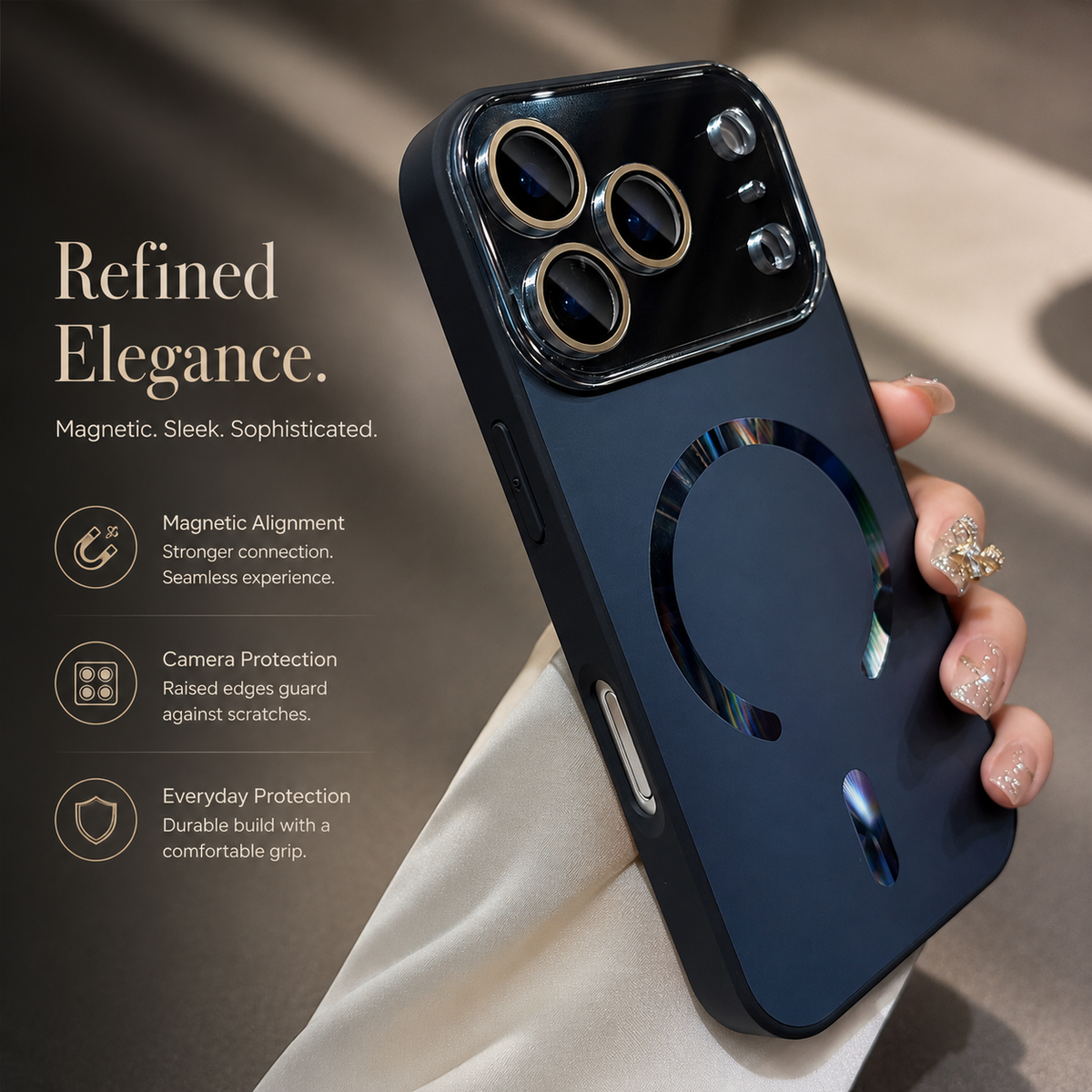Premium iPhone Case MagSafe Compatible Magnetic Matte Glass Camera Protection Shockproof PC TPU Anti Fingerprint Slim Wireless Charging Cover
