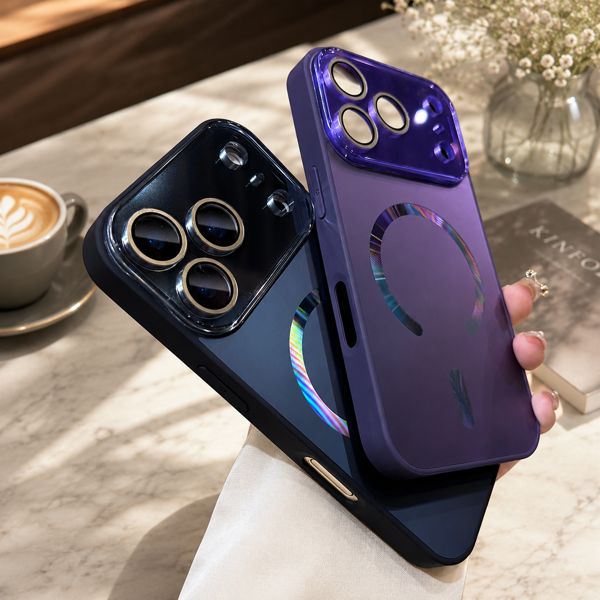 Premium iPhone Case MagSafe Compatible Magnetic Matte Glass Camera Protection Shockproof PC TPU Anti Fingerprint Slim Wireless Charging Cover