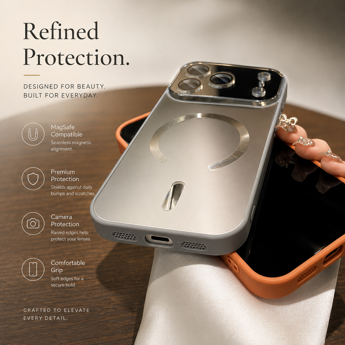 Premium iPhone Case MagSafe Compatible Magnetic Matte Glass Camera Protection Shockproof PC TPU Anti Fingerprint Slim Wireless Charging Cover