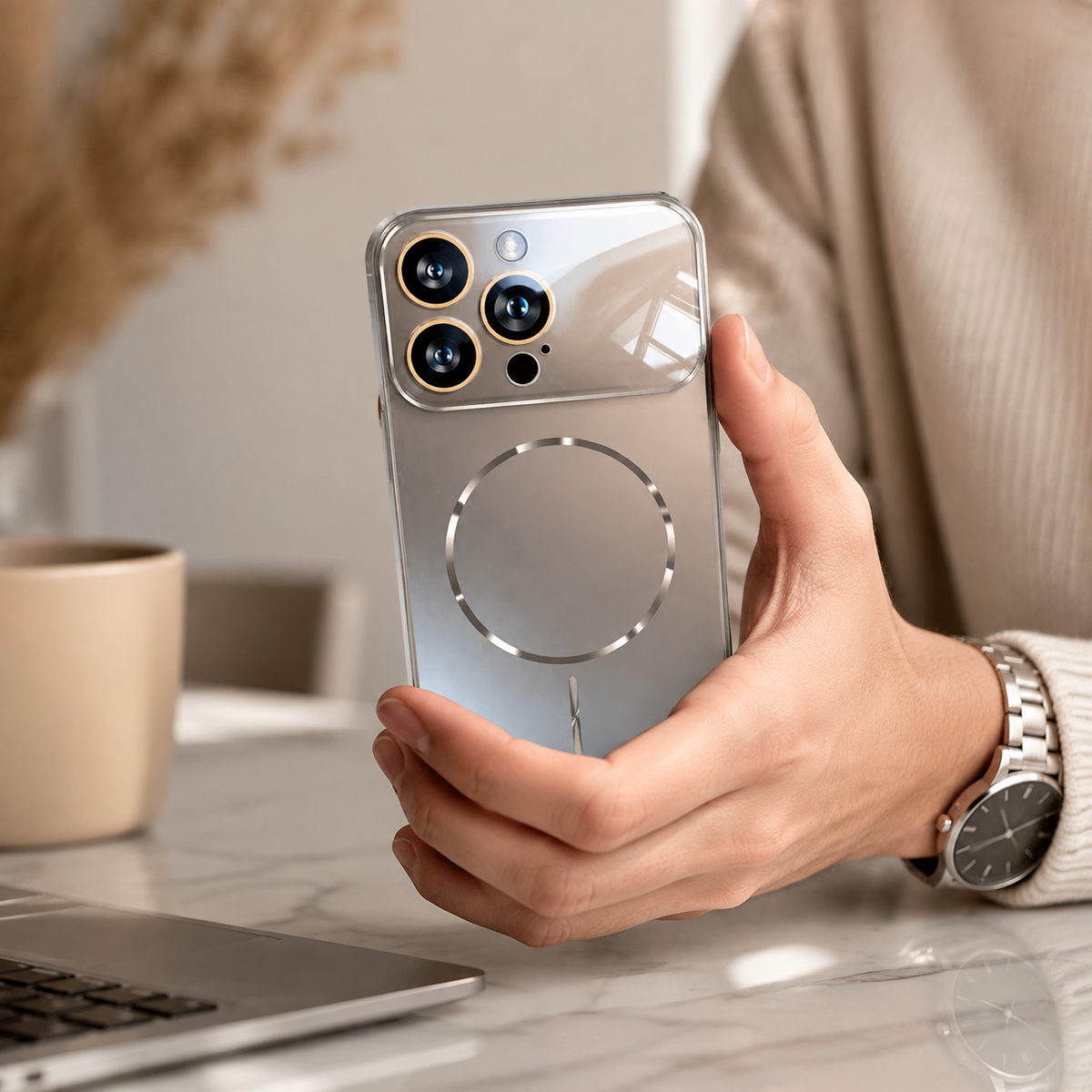 Premium iPhone Case MagSafe Compatible Magnetic Shockproof Cover Camera Lens Protection Ultra Thin Matte Anti Fingerprint Hard Back Full Coverage Slim