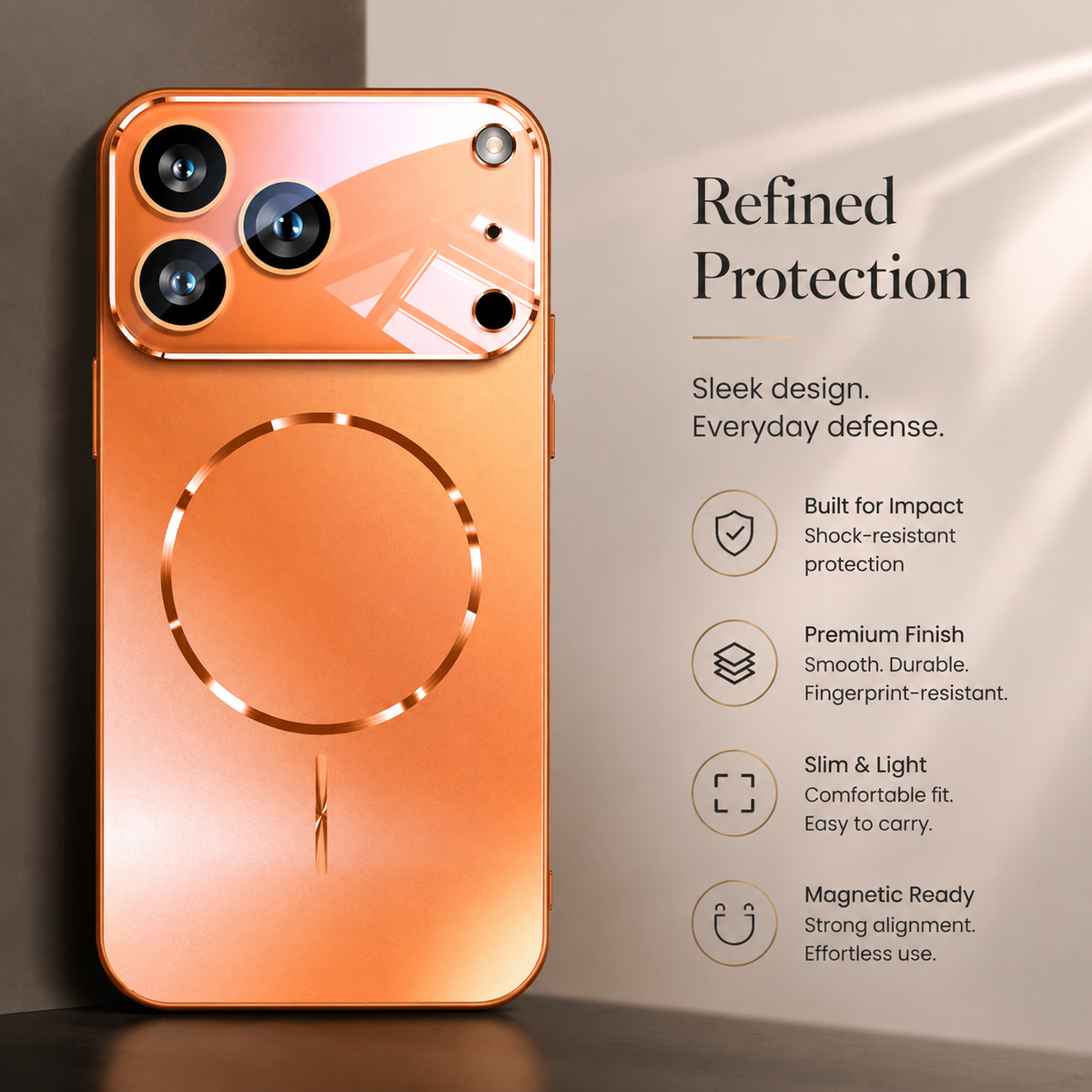 Premium iPhone Case MagSafe Compatible Magnetic Shockproof Cover Camera Lens Protection Ultra Thin Matte Anti Fingerprint Hard Back Full Coverage Slim