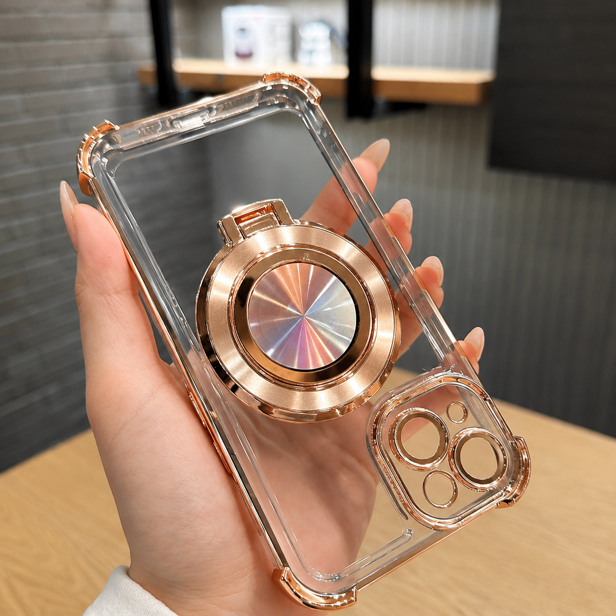 Premium iPhone Case MagSafe Compatible Matte Ring Stand Shockproof Protective Cover Hard PC Camera Lens Protection Ultra Thin Slim Design