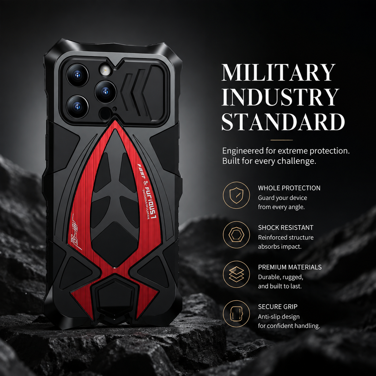 Premium iPhone Case MagSafe Compatible Metal Armor Frame Shockproof TPU Interior Camera Guard Ultra Thin Magnetic Protective Cover Full Protection