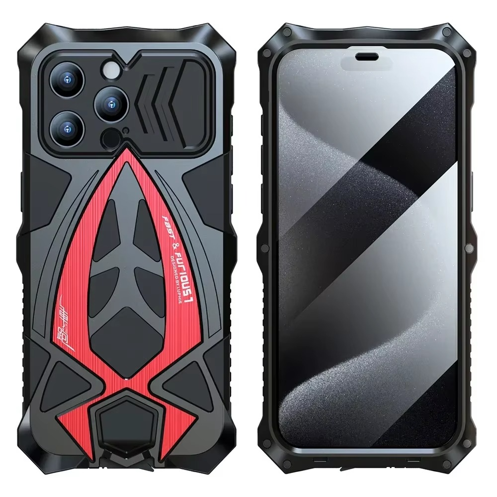 Premium iPhone Case MagSafe Compatible Metal Armor Frame Shockproof TPU Interior Camera Guard Ultra Thin Magnetic Protective Cover Full Protection