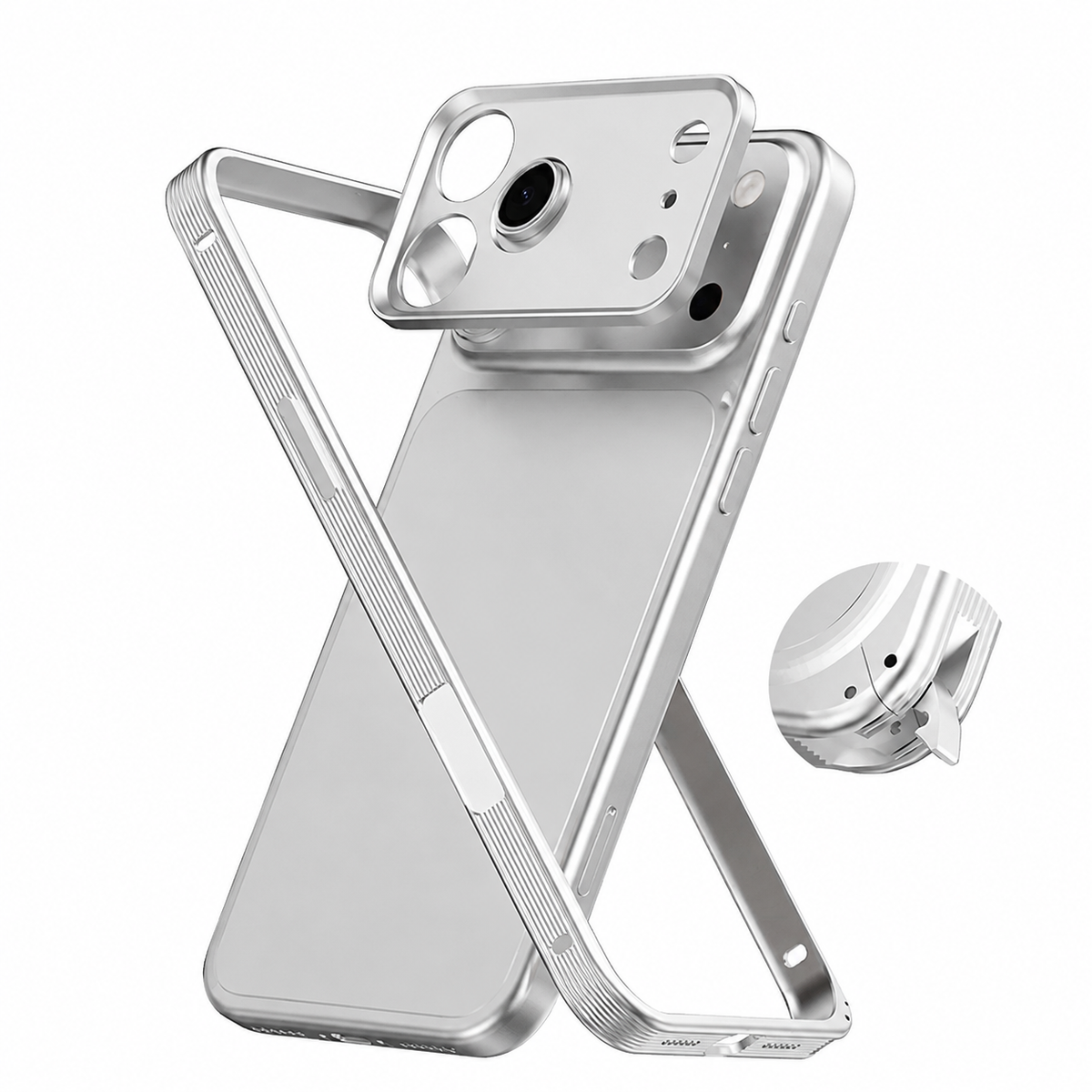 Premium iPhone Case MagSafe Compatible Metal Frame Shockproof Protective Cover Heat Dissipation Anti Slip Grip Camera Lens Guard Slim Lightweight Design
