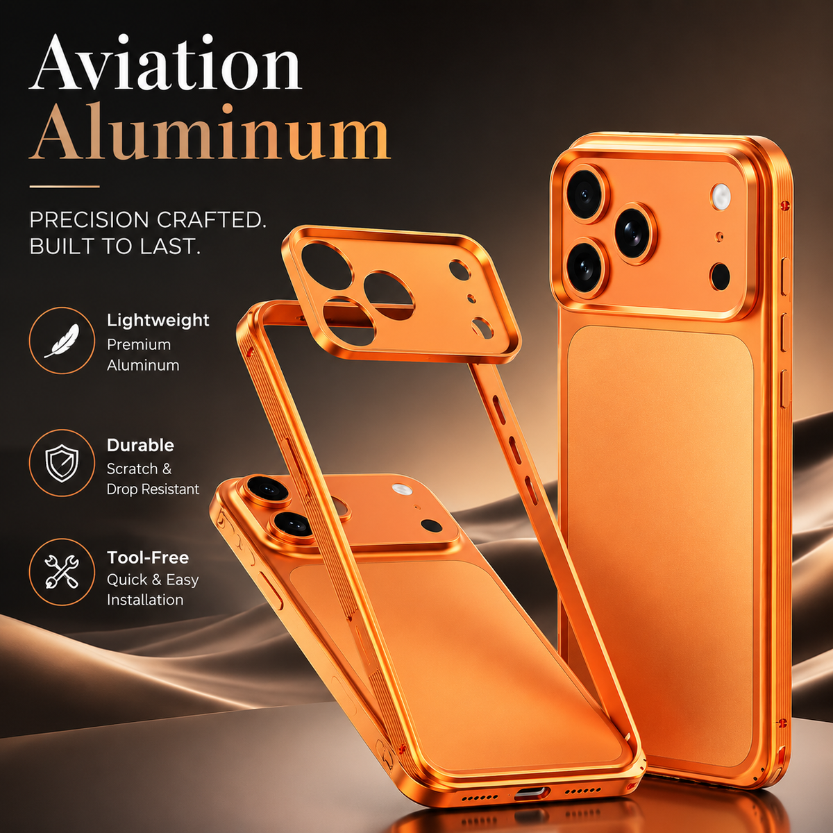 Premium iPhone Case MagSafe Compatible Metal Frame Shockproof Protective Cover Heat Dissipation Anti Slip Grip Camera Lens Guard Slim Lightweight Design