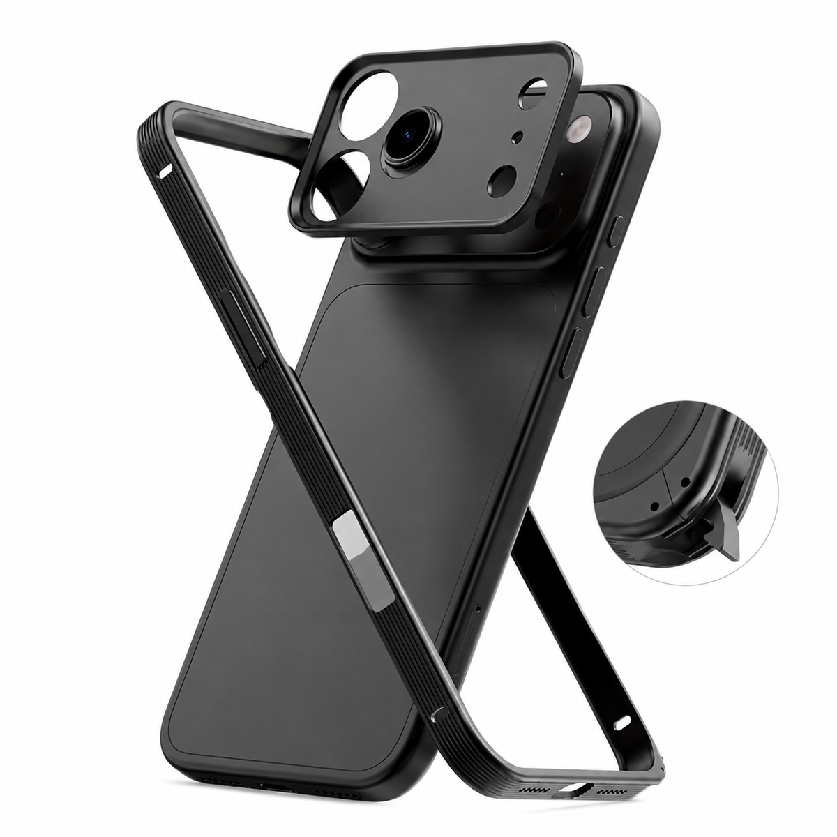 Premium iPhone Case MagSafe Compatible Metal Frame Shockproof Protective Cover Heat Dissipation Anti Slip Grip Camera Lens Guard Slim Lightweight Design