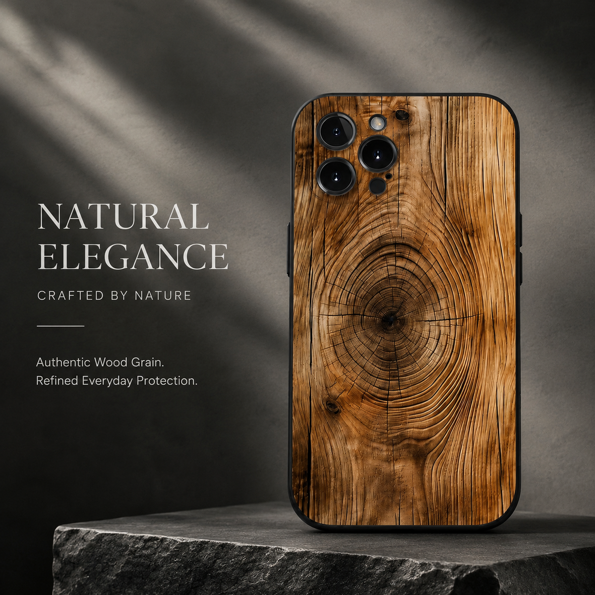 Premium iPhone Case MagSafe Compatible Natural Wood Protective Cover Shockproof TPU Bumper Camera Lens Guard Anti Scratch Slim Lightweight Design