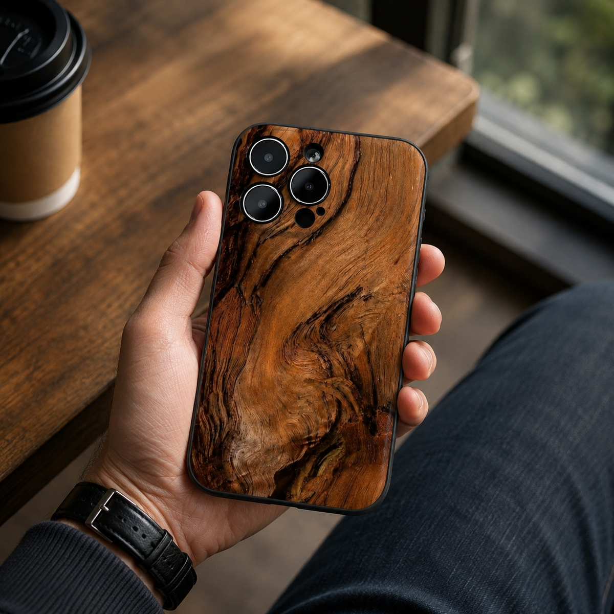 Premium iPhone Case MagSafe Compatible Natural Wood Protective Cover Shockproof TPU Bumper Camera Lens Guard Anti Scratch Slim Lightweight Design