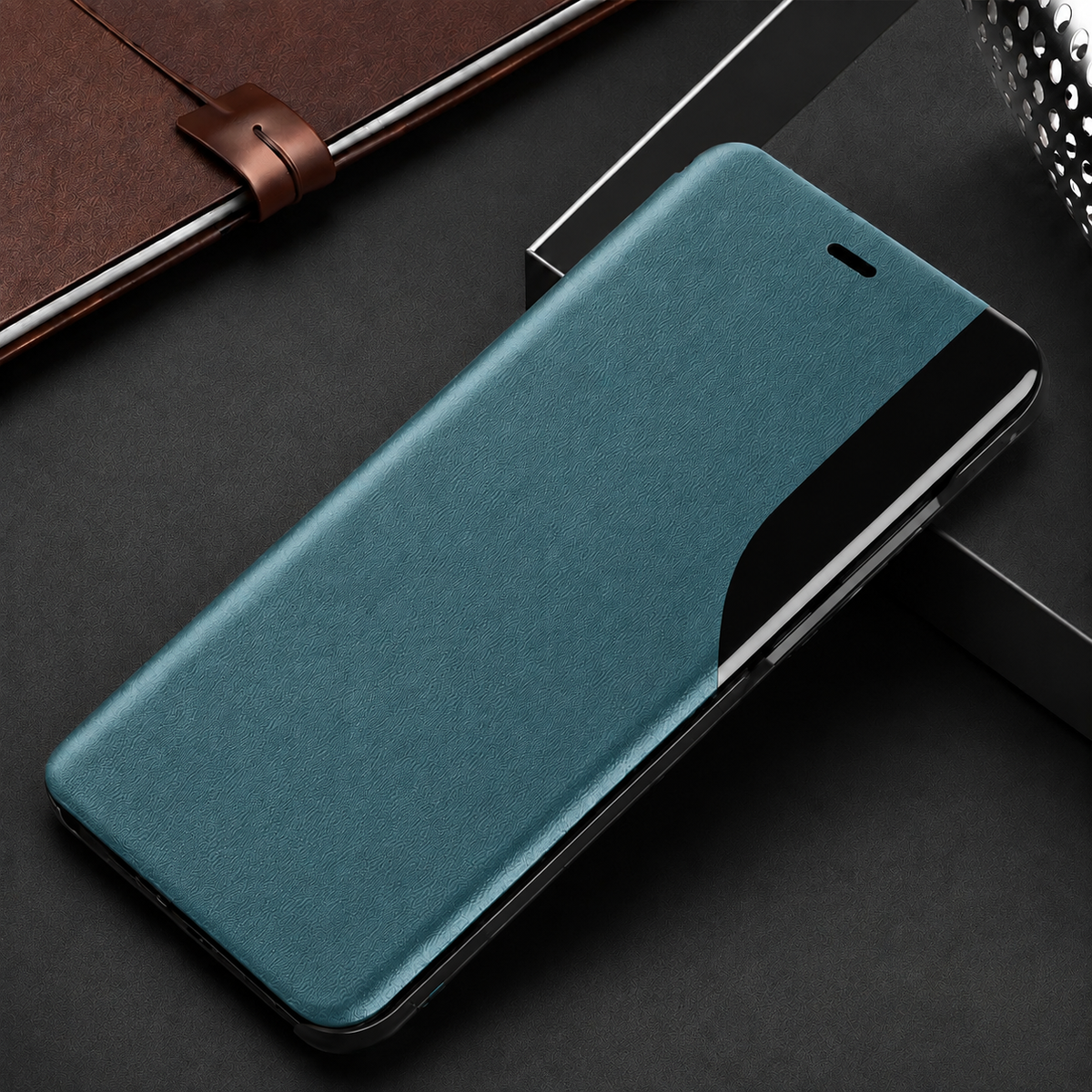 Premium iPhone Case MagSafe Compatible PU Leather Flip Wallet Card Holder Kickstand Magnetic Closure Shockproof Full Body Protection Cover