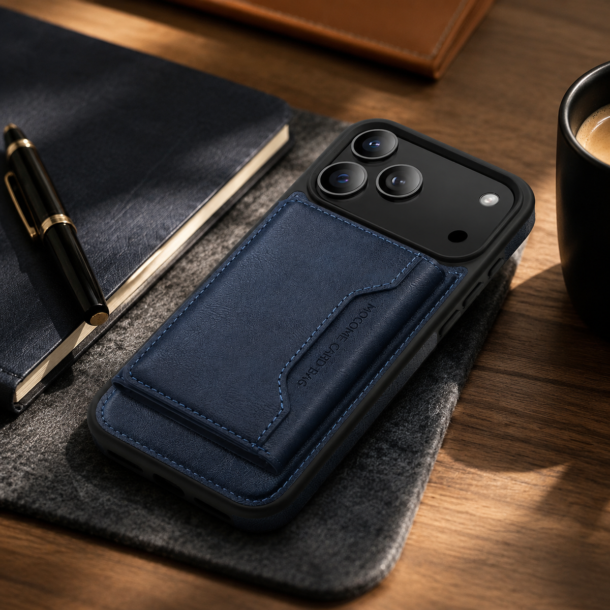Premium iPhone Case MagSafe Compatible PU Leather Wallet Card Holder Shockproof TPU PC Magnetic Anti Scratch Anti Fingerprint Non Slip Slim Cover Case