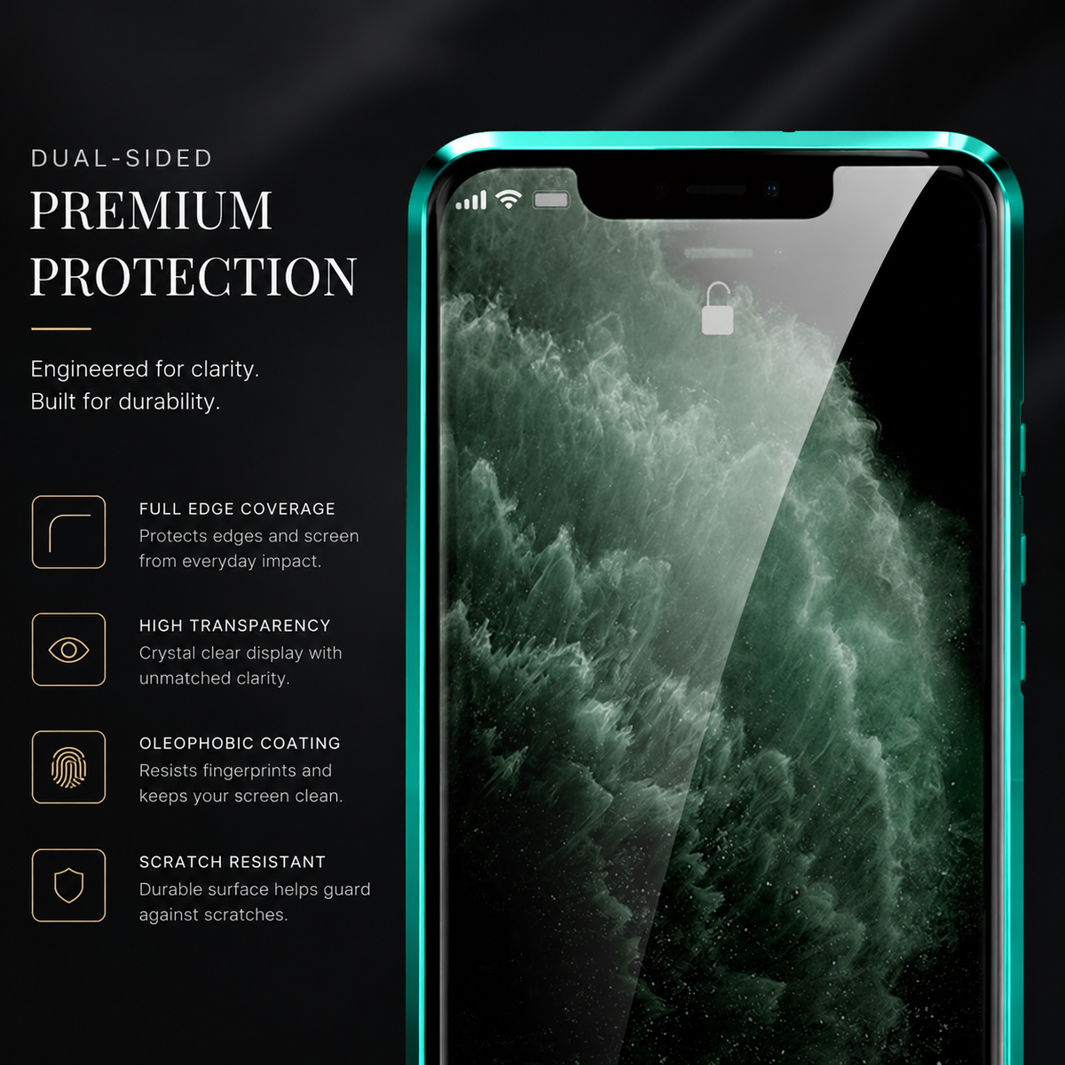 Premium iPhone Case MagSafe Compatible Privacy Screen Tempered Glass Shockproof 360 Full Body Camera Lens Protection Slim Design Anti Scratch