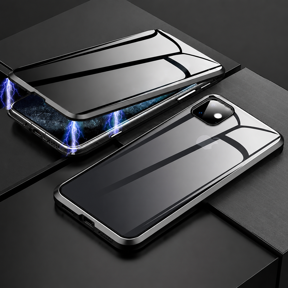 Premium iPhone Case MagSafe Compatible Privacy Screen Tempered Glass Shockproof 360 Full Body Camera Lens Protection Slim Design Anti Scratch
