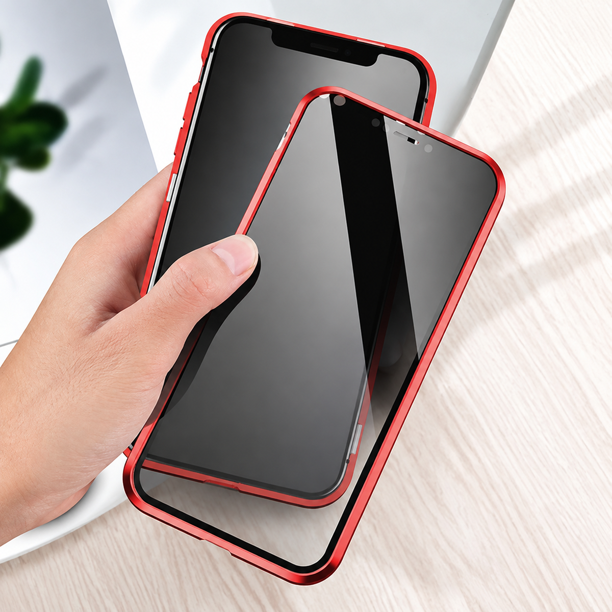 Premium iPhone Case MagSafe Compatible Privacy Screen Tempered Glass Shockproof 360 Full Body Camera Lens Protection Slim Design Anti Scratch