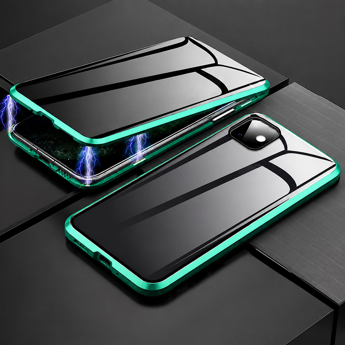 Premium iPhone Case MagSafe Compatible Privacy Screen Tempered Glass Shockproof 360 Full Body Camera Lens Protection Slim Design Anti Scratch