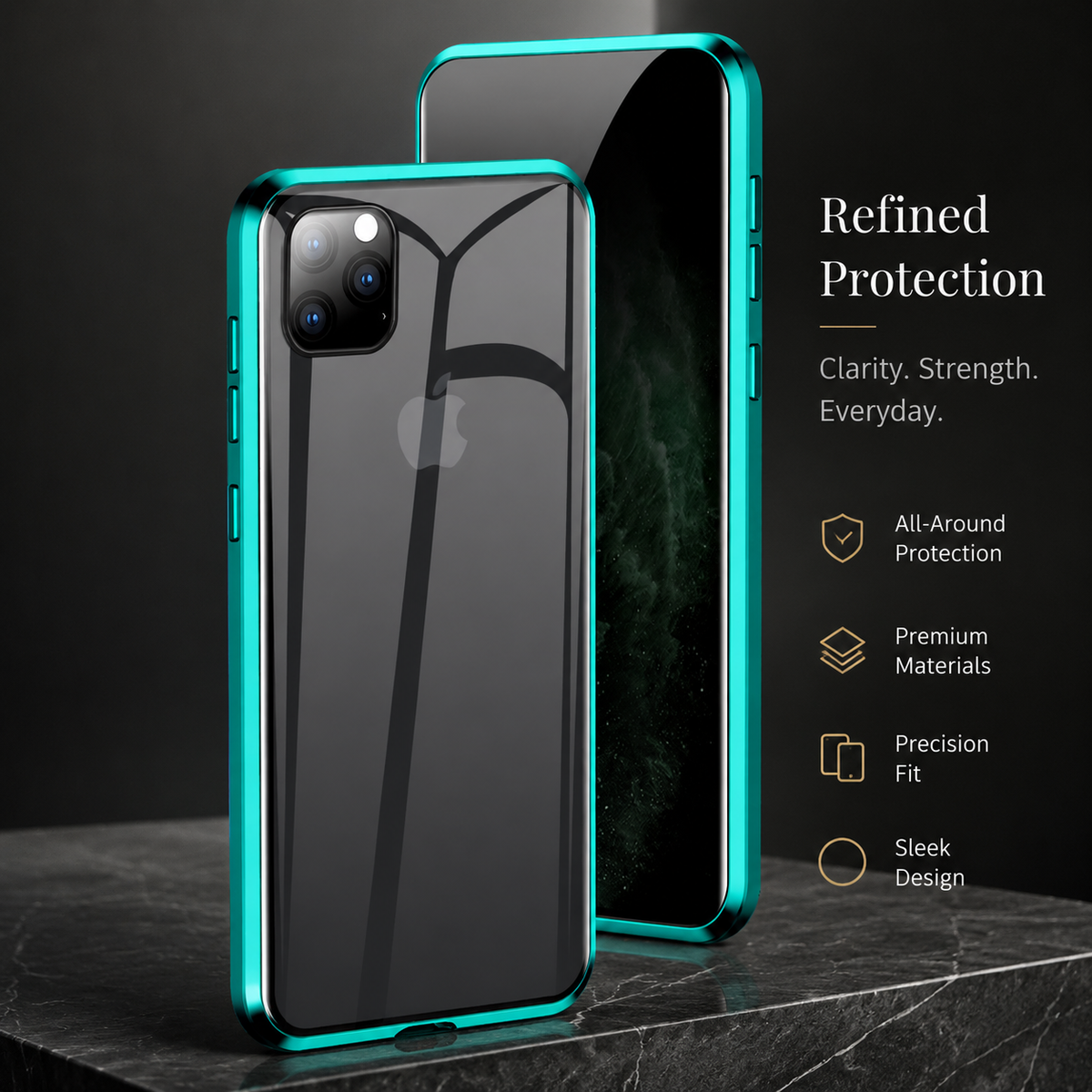 Premium iPhone Case MagSafe Compatible Privacy Screen Tempered Glass Shockproof 360 Full Body Camera Lens Protection Slim Design Anti Scratch